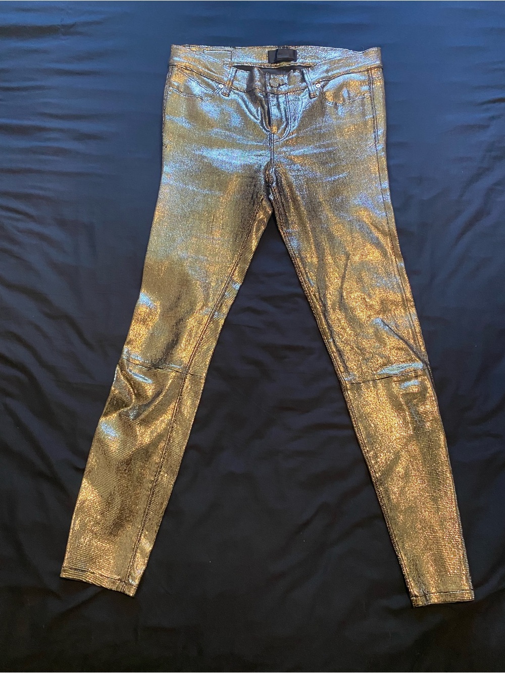 RtA Metallic Silver Skinny Pants